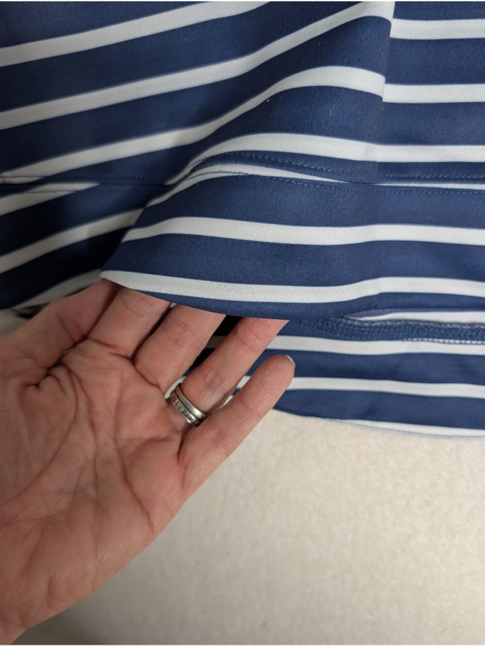 Vineyard Vines Womens Performance 3/4 Zip Pullover Navy White Striped Size S - Picture 9 of 12